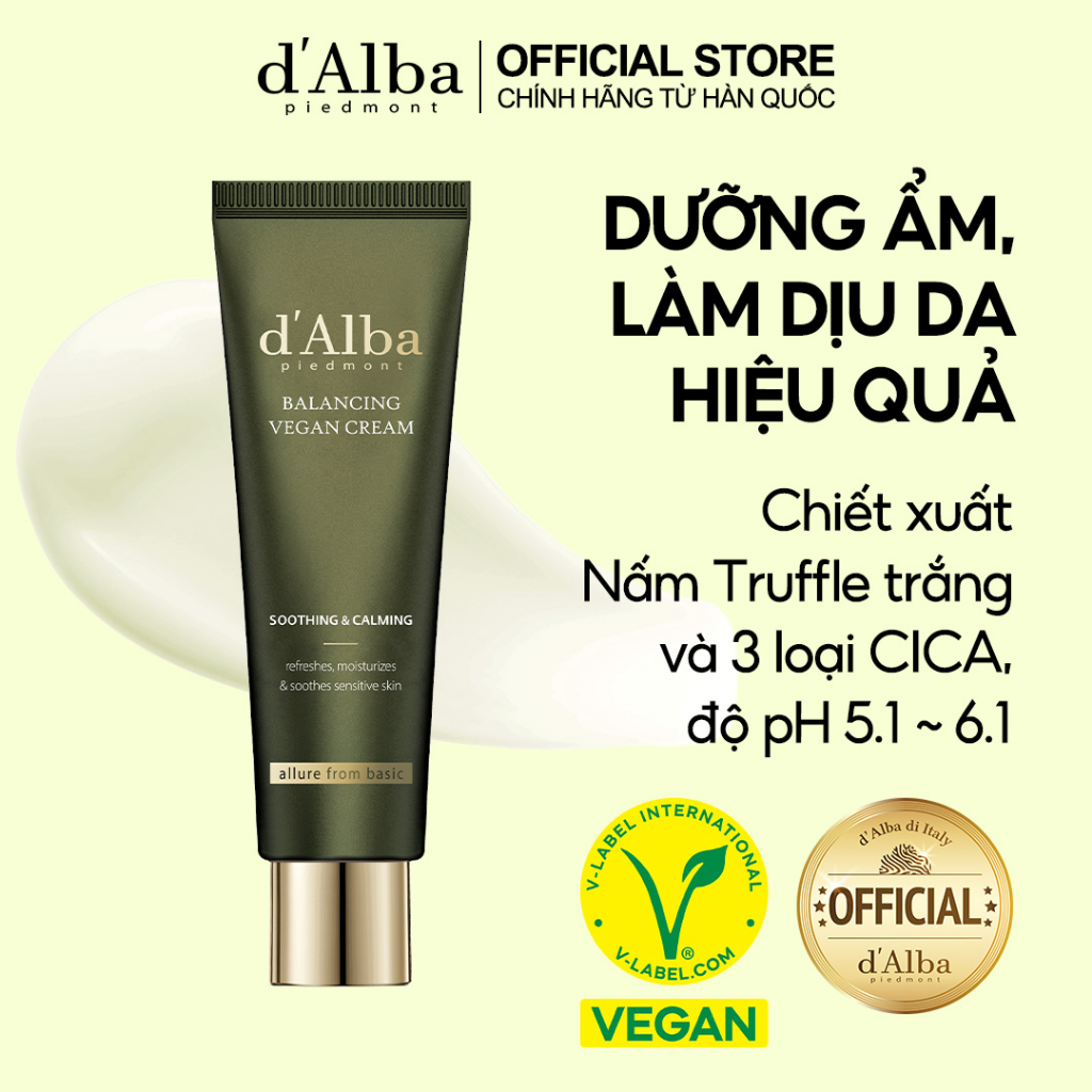 [d'Alba Official] Kem dưỡng thuần chay làm dịu và cân bằng da Mild Skin ...