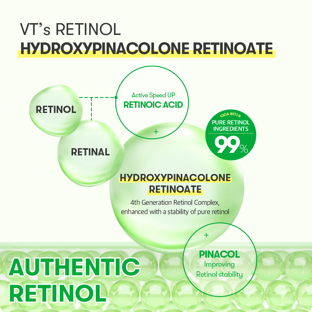 [VT] [SET] Tinh chất Retinol Cica 0.1 / Kem 0,05, Tinh chất Retinol / Mặt nạ Reti-A 30 chiếc / Mặt nạ Reti-A Bảy ngày, Bakuchiol, Làm sáng da, Chăm sóc nếp nhăn