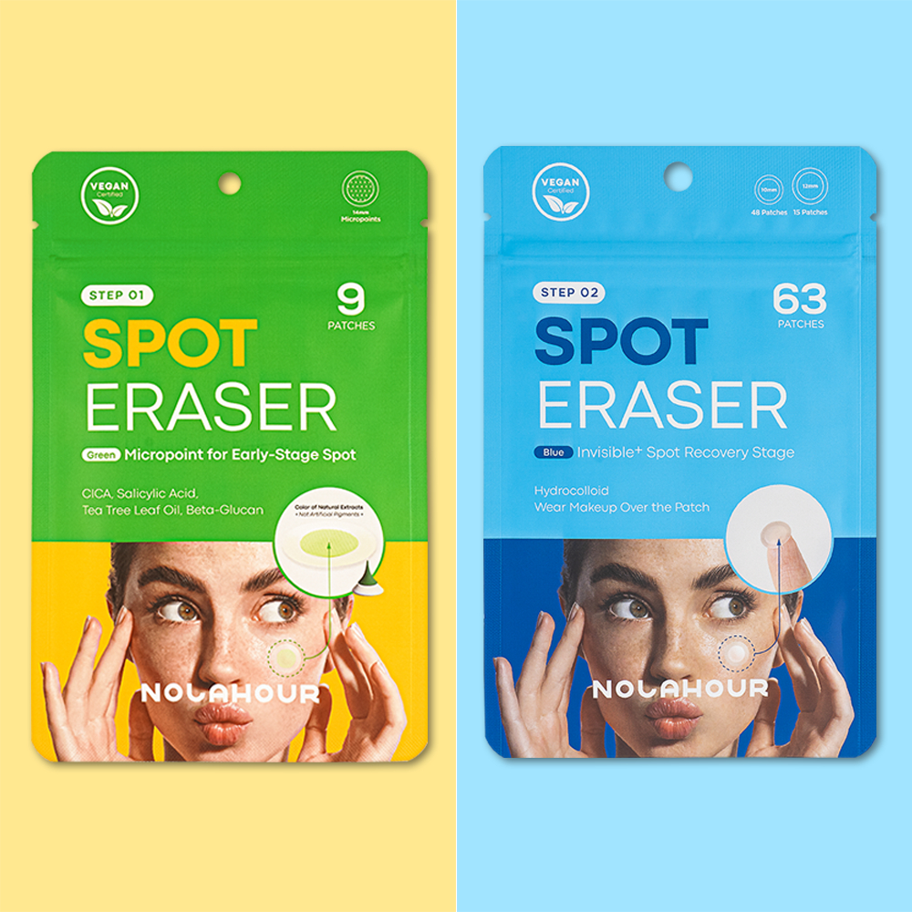 NOLAHOUR Spot Eraser Green + Blue Miếng Dán Làm Dịu Mụn Mới Nổi, Che Phủ & Bảo Vệ Vết Mụn Sau Nặn