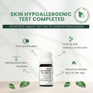 Tinh Dầu Tràm Trà Tea Tree Oil 100% Giảm Mụn Kháng Khuẩn Kiềm Dầu Nguyên Chất 10ml 62LAB