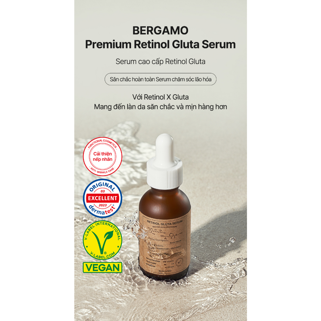 Ảnh Serum Retinol Gluta Chống Lão Hóa Cao Cấp BERGAMO 30ml 1