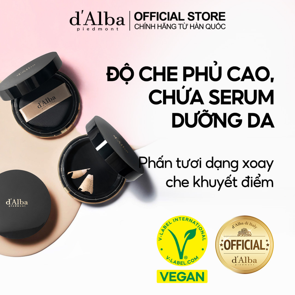 [dAlba Official] Phấn tươi che khuyết điểm Skin Fit Grinding Serum Cover Pact 20g