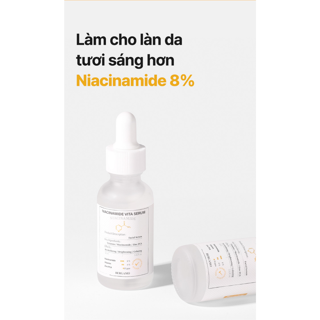 Ảnh Serum BERGAMO Niacinamide 10% + Zinc PCA 10Pm Giảm Mụn Và Mờ thâm Giúp Se Khít Lỗ Chân Lông 2