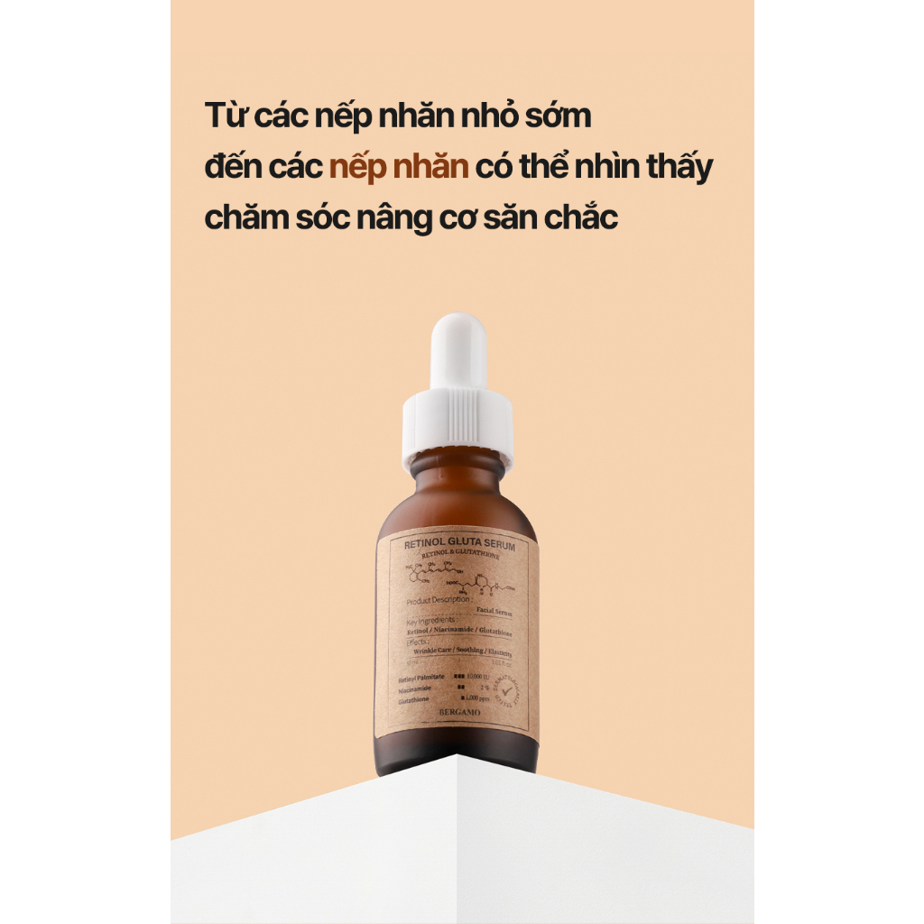 Ảnh Serum Retinol Gluta Chống Lão Hóa Cao Cấp BERGAMO 30ml 3