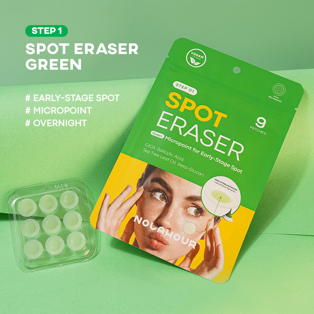 NOLAHOUR Spot Eraser 3 Steps Miếng Dán Mụn 3 Bước: Làm Dịu Mụn Mới Nổi, Che Phủ Mụn Có Mủ/Sau Nặn & Làm Mờ Vết Đỏ Sau Mụn