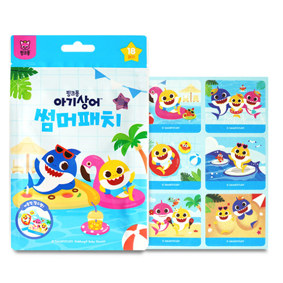 [HỒNG] Miếng dán mùa hè Pinkfong BabyShark 18ea Nhãn dán túi quần áo