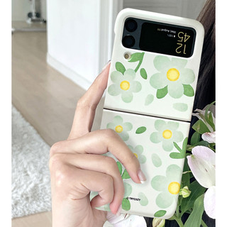 Ốp Điện Thoại Cứng Họa Tiết Hoa Màu Xanh Dương / Hồng / Vàng / Xanh Lá Cho galaxy z flip 5 4 3 / flip5