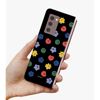 Ốp lưng cứng họa tiết dễ thương cho galaxy z fold 6 5 4 3 2 / fold5 bìa trắng trái tim đen nụ cười zfold6 fold6