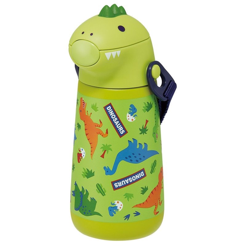 [SKATER] Bình nước inox ống hút khủng long 370ml SSH4D