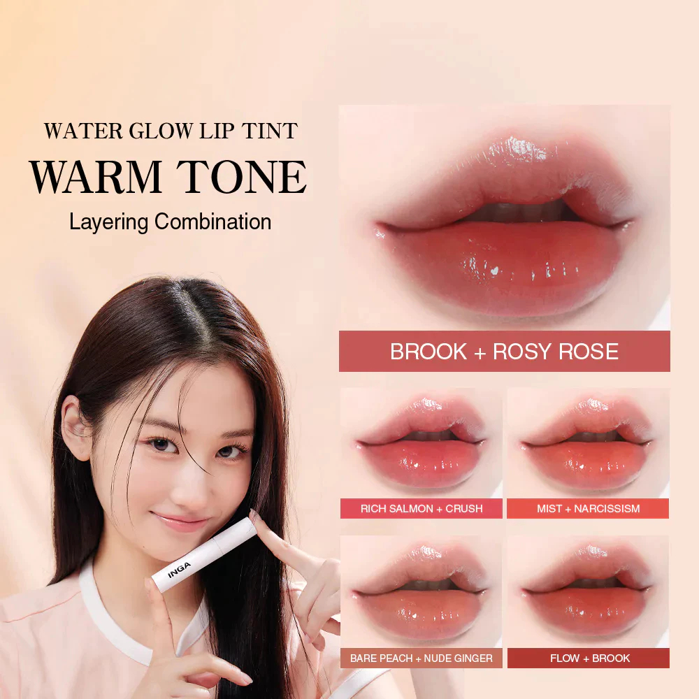 Inga Glassy Water Glow Lip Tint (SNOWY _ 13 màu)
