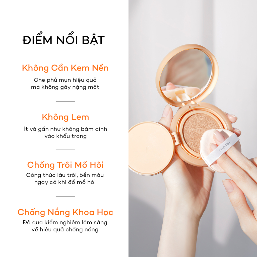 [DEWYTREE] Cushion Chống Nắng Che Khuyết Điểm Không Lem Trôi Urban Shade Cover & Fit SPF50+ PA++++ 14g