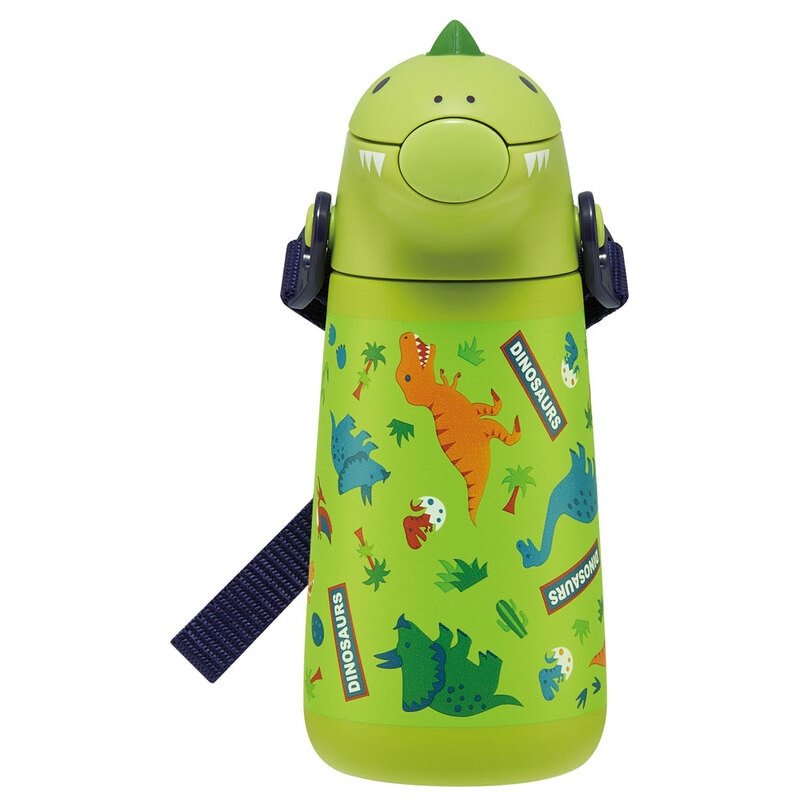 [SKATER] Bình nước inox ống hút khủng long 370ml SSH4D