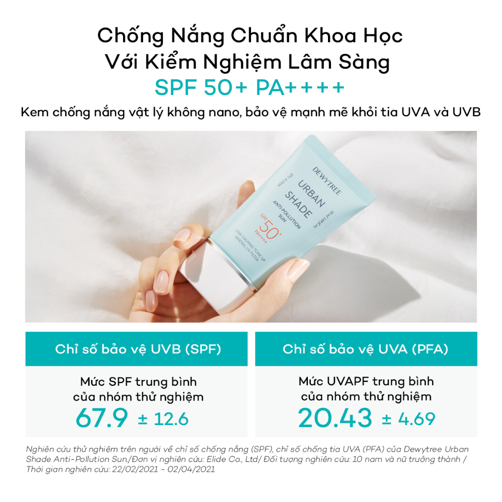 [DEWYTREE] Kem Chống Nắng Nâng Tone Chống Bụi Mịn Urban Shade Anti-Pollution SPF50+ PA++++ 50ml