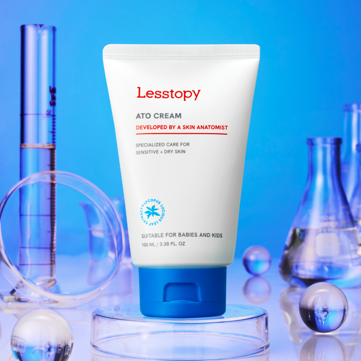 Kem ATO Lesstopy Cho Trẻ Sơ Sinh & Trẻ Em – 100ml | Giảm dị ứng & chàm | EWG Xanh | Chiết xuất Lycopus