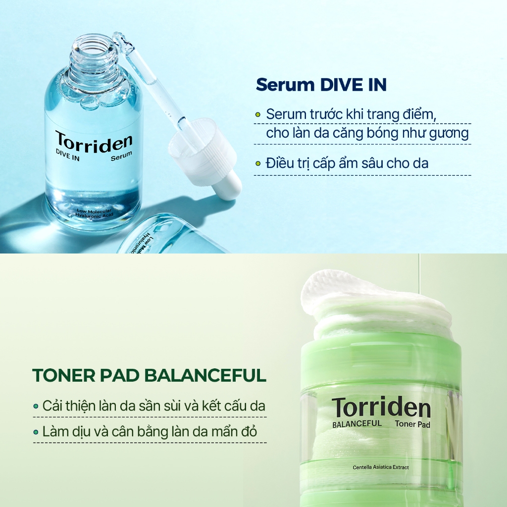[ Torriden Live ] [SET] Serum DIVE IN và pad BALANCEFUL CICA, 50ml+60miếng