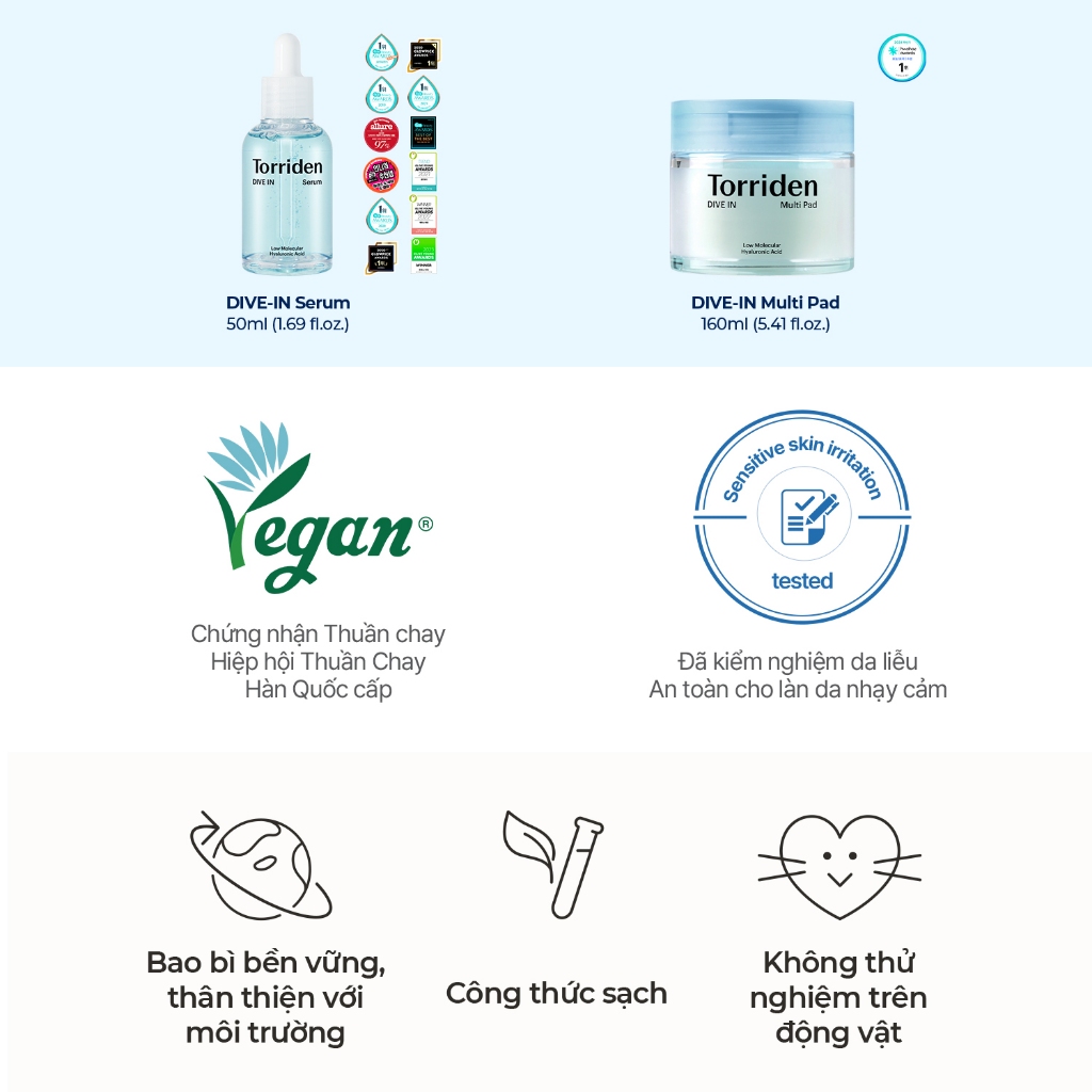 [ Torriden Live ] [SET] Serum DIVE IN và pad, 50ml+80miếng