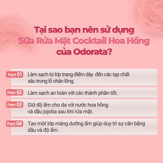 <Odorata / Neferra> Kiểm Soát Bã Nhờn và Mụn Đầu Đen + Sữa Rửa Mặt Dịu Nhẹ / Sữa Rửa Mặt Cocktail với Hoa Hồng Bulgaria 100ml