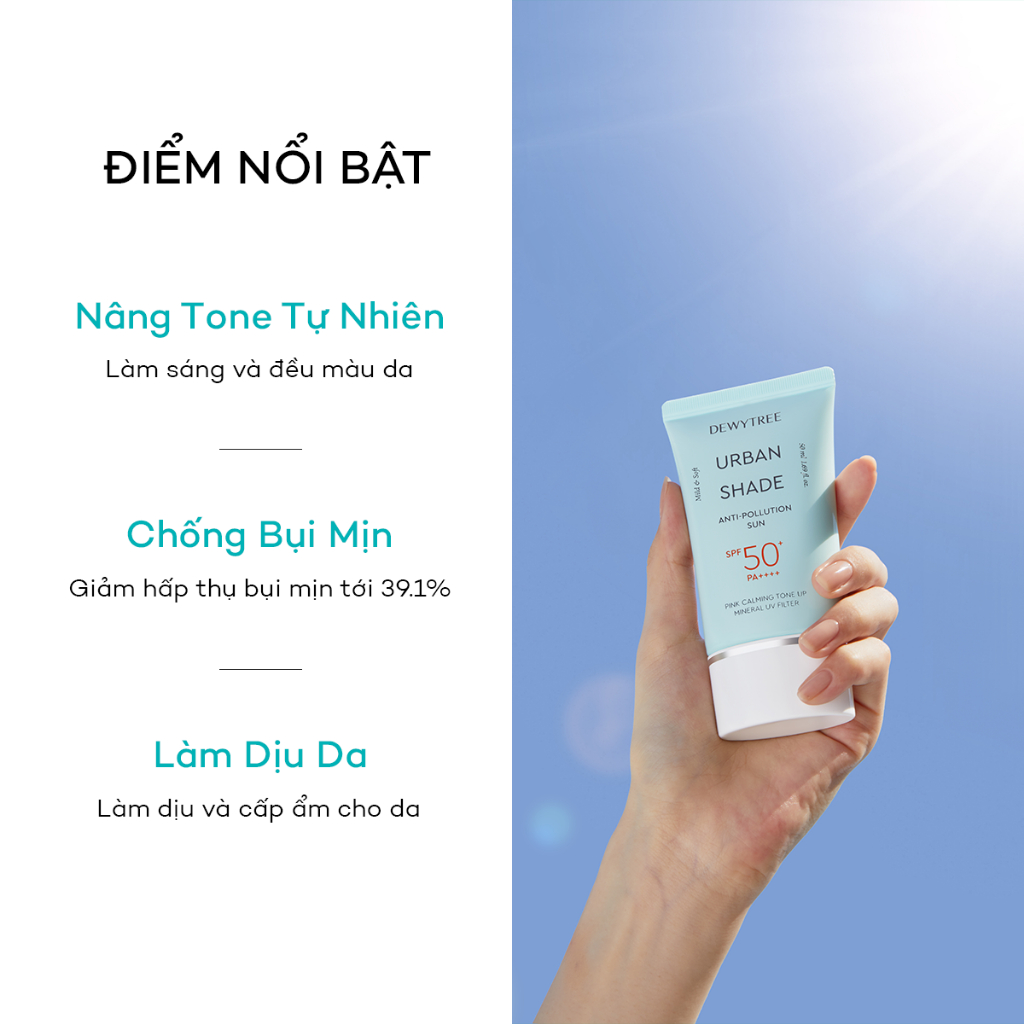 [DEWYTREE] Kem Chống Nắng Nâng Tone Chống Bụi Mịn Urban Shade Anti-Pollution SPF50+ PA++++ 50ml