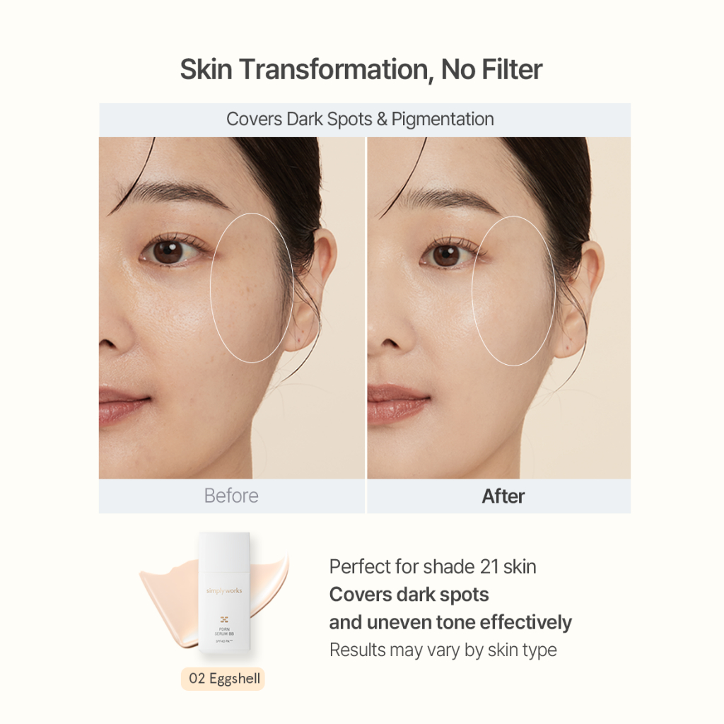 [Simplyworks] PDRN Serum BB - Kem nền chăm sóc da phát sáng Hàn Quốc với kết thúc rạng rỡ tự nhiên SPF40 + + 35ml