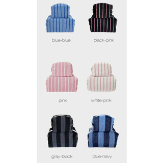 Mở ra - Terry Pouch _ size lớn (30 màu) sọc
