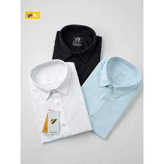 [SALE OFF] Áo sơ mi nam YODY cộc tay Business bề mặt tổ ong hoa văn jacquard, thoải mái, dễ chịu, ít nhăn MOSH25S090