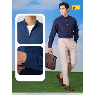 [SALE OFF] Áo sơ mi nam YODY dài tay cổ tàu vải đũi phom suông thoải mái MCSH25S018