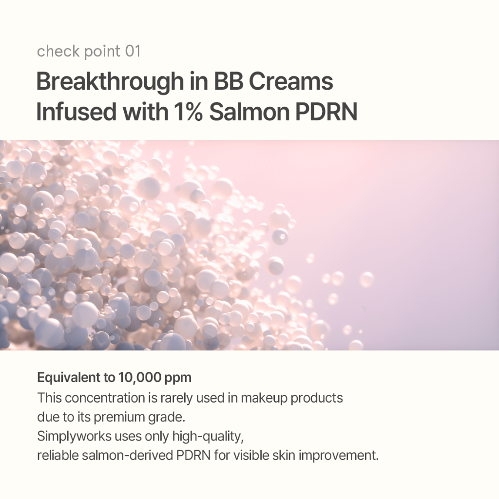 [Simplyworks] PDRN Serum BB - Kem nền chăm sóc da phát sáng Hàn Quốc với kết thúc rạng rỡ tự nhiên SPF40 + + 35ml