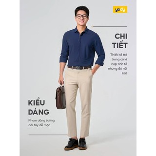 [SALE OFF] Áo sơ mi nam YODY cộc tay Business bề mặt tổ ong hoa văn jacquard, thoải mái, dễ chịu, ít nhăn MOSH25S090