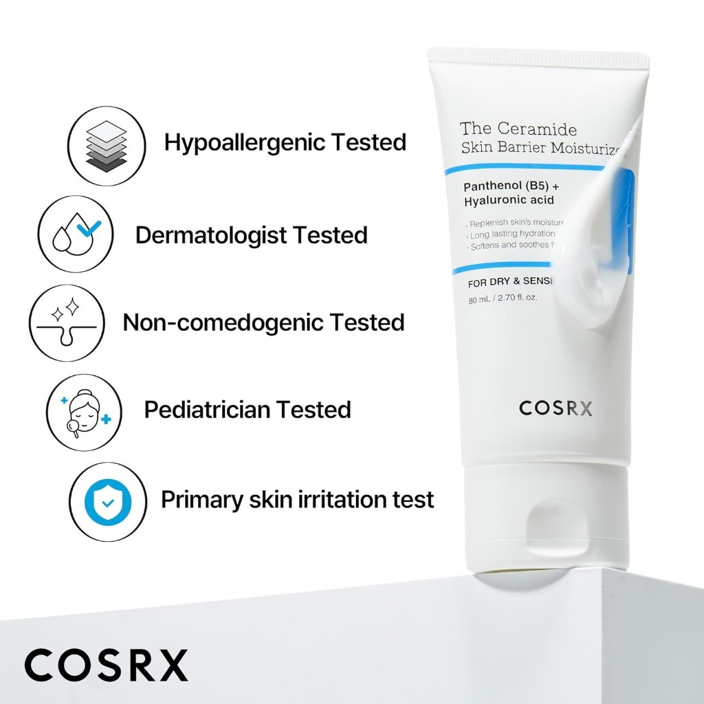 [MỚI] COSRX Kem dưỡng ẩm hàng rào da Ceramide 80mL dành cho da nhạy cảm và hư tổn | Hydrat hóa sâu 200 giờ