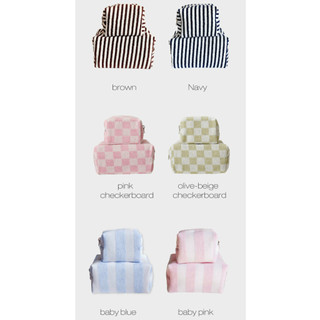 Mở ra - Terry Pouch _ size lớn (30 màu) sọc