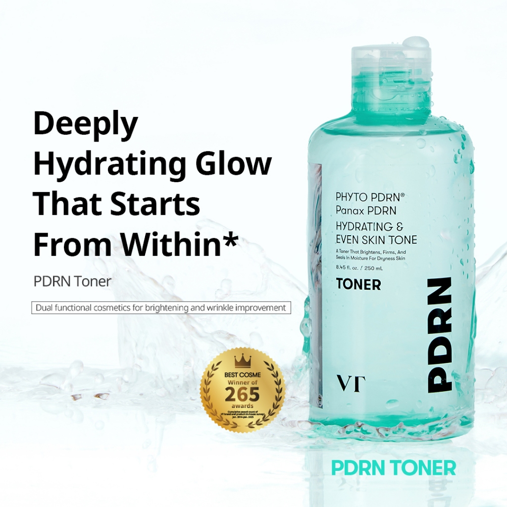 [VT] PDRN Toner 250ml Vegan PDRN Wild ginseng PDRN Brightening Care [Flagship chính thức]