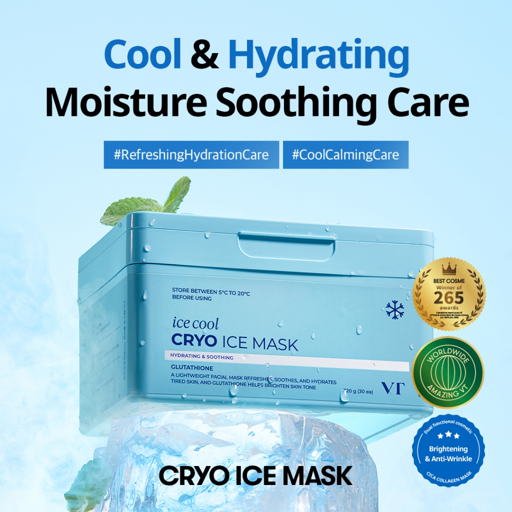 [VT] Mặt nạ làm mát CRYO ICE 30ea Làm dịu da & dưỡng ẩm [Flagship chính thức]