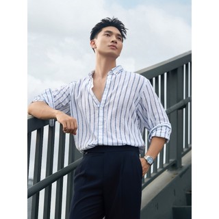 [SALE OFF] Áo sơ mi nam YODY dài tay kẻ sọc vải linen dáng suông thoải mái lịch lãm, chuyên nghiệp MCSH25S058