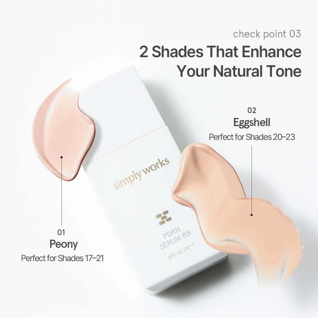 [Simplyworks] PDRN Serum BB - Kem nền chăm sóc da phát sáng Hàn Quốc với kết thúc rạng rỡ tự nhiên SPF40 + + 35ml