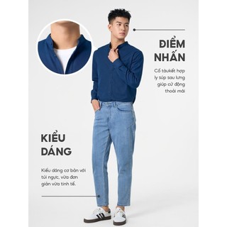 [SALE OFF] Áo sơ mi nam YODY dài tay cổ tàu vải đũi phom suông thoải mái MCSH25S018