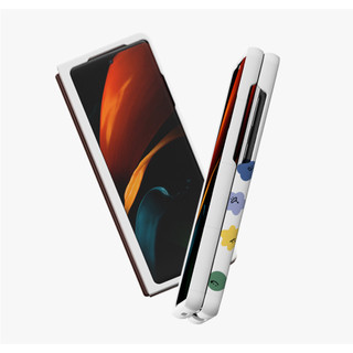 Ốp lưng cứng họa tiết dễ thương cho galaxy z fold 6 5 4 3 2 / fold5 bìa trắng trái tim đen nụ cười zfold6 fold6