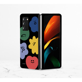 Ốp lưng cứng họa tiết dễ thương cho galaxy z fold 6 5 4 3 2 / fold5 bìa trắng trái tim đen nụ cười zfold6 fold6