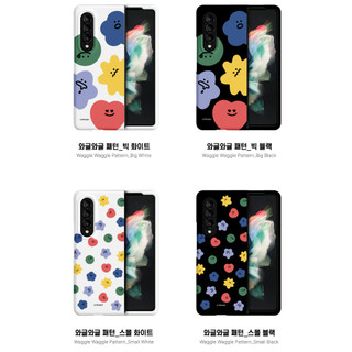 Ốp lưng cứng họa tiết dễ thương cho galaxy z fold 6 5 4 3 2 / fold5 bìa trắng trái tim đen nụ cười zfold6 fold6