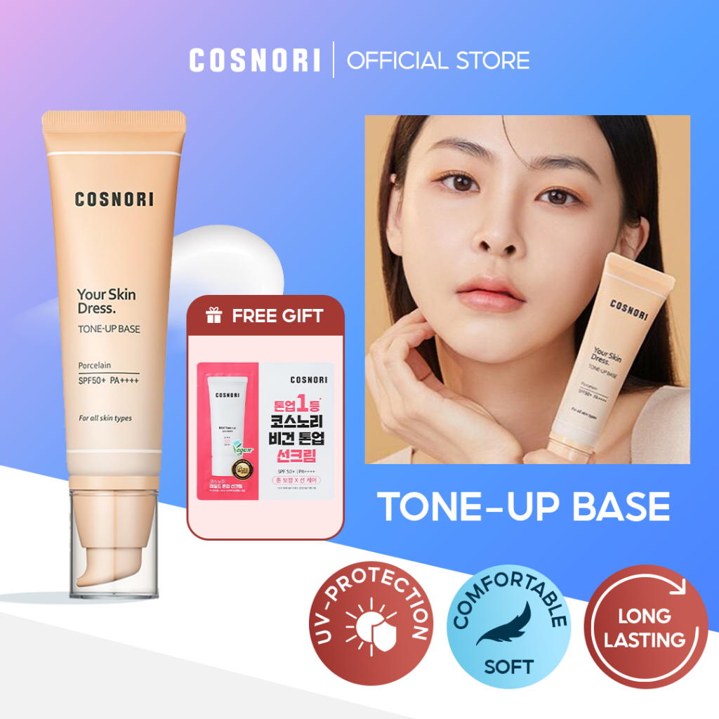 Kem nền trang điểm COSNORI Your Skin Dress chống nắng mỏng nhẹ 50ml+5ml*2