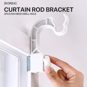 Set 2 Giá Đỡ Thanh Treo Rèm Không Cần Khoan Lỗ Có Thể Điều Chỉnh / Dễ Lắp Đặt Không Cần Khoan