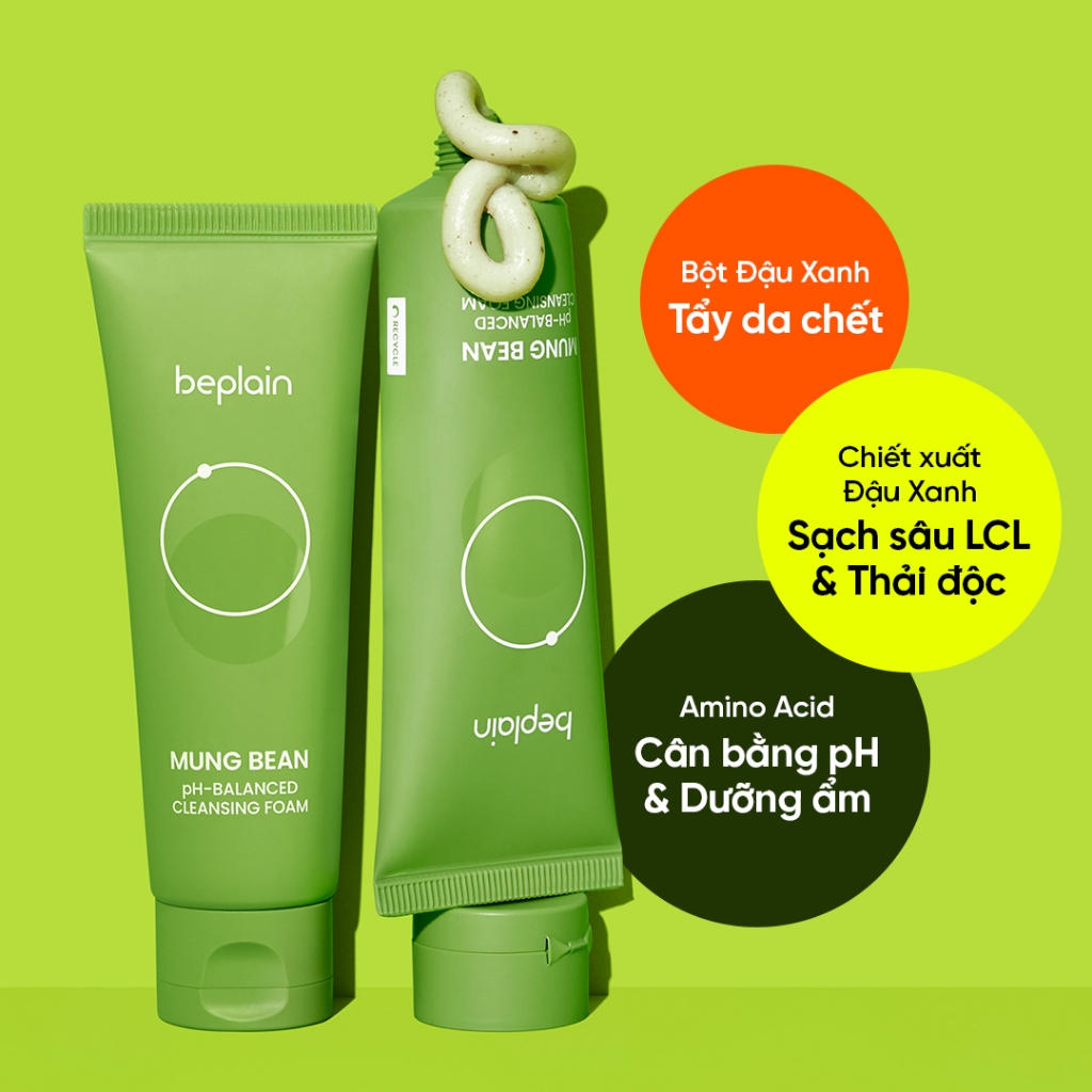 Ảnh Sữa rửa mặt BEPLAIN Đậu Xanh cân bằng độ pH 80ml 3