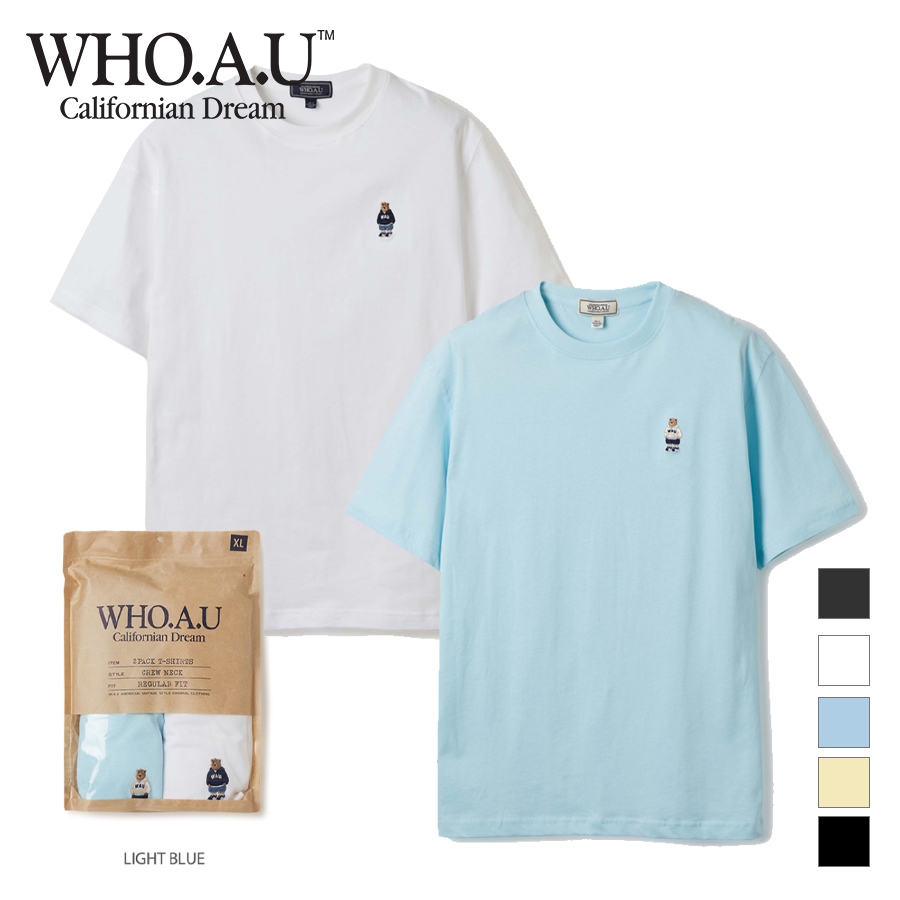 Ảnh Set Áo Thun Steve 2Pack Solid T-Shirts Unisex Style I WHRAE2351U 3