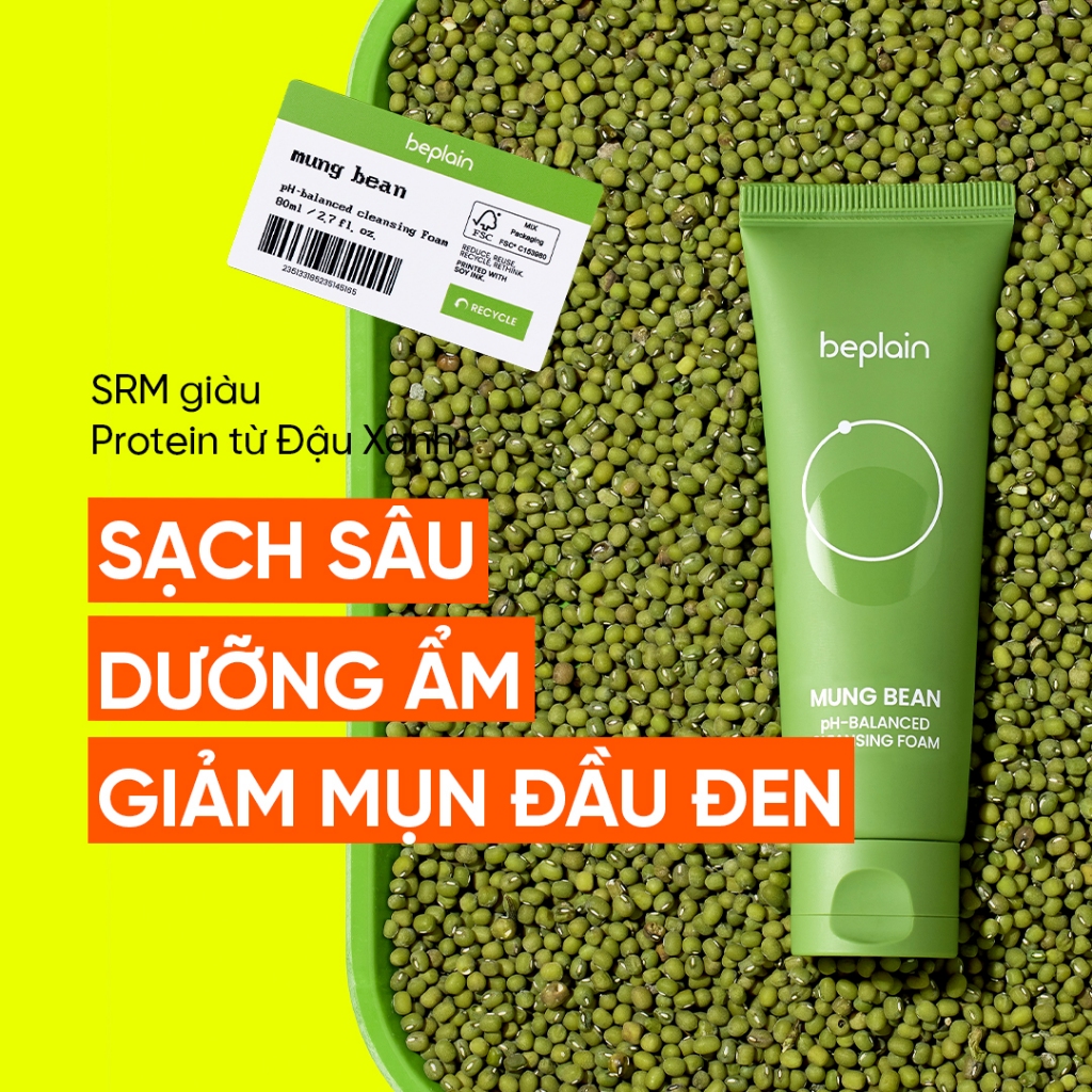 Ảnh Sữa rửa mặt BEPLAIN Đậu Xanh cân bằng độ pH 80ml 2