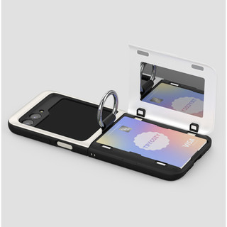 Khe cắm thẻ cửa ốp lưng cho galaxy z flip 6 5 4 3 / flip5 vỏ nhẫn biểu cảm mặt dễ thương hàn quốc zflip6