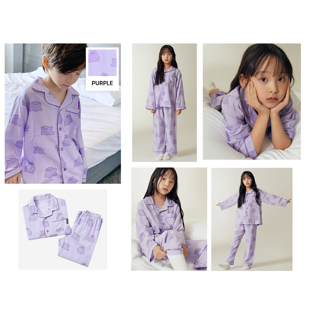 SPAO Bộ Đồ Ngủ Tay Dài In Hình Pokemon Đáng Yêu Cho Bé 120 / 130 / 140
