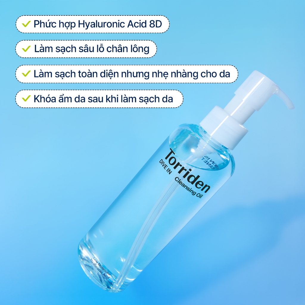 [Torriden Chính hãng] Dầu tẩy trang làm sạch da DIVE IN, 200ml, Cleansing Oil