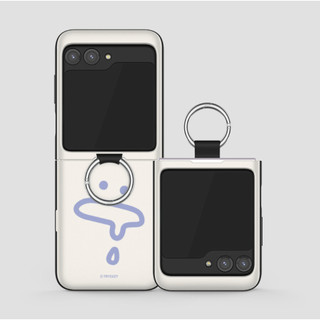 Khe cắm thẻ cửa ốp lưng cho galaxy z flip 6 5 4 3 / flip5 vỏ nhẫn biểu cảm mặt dễ thương hàn quốc zflip6