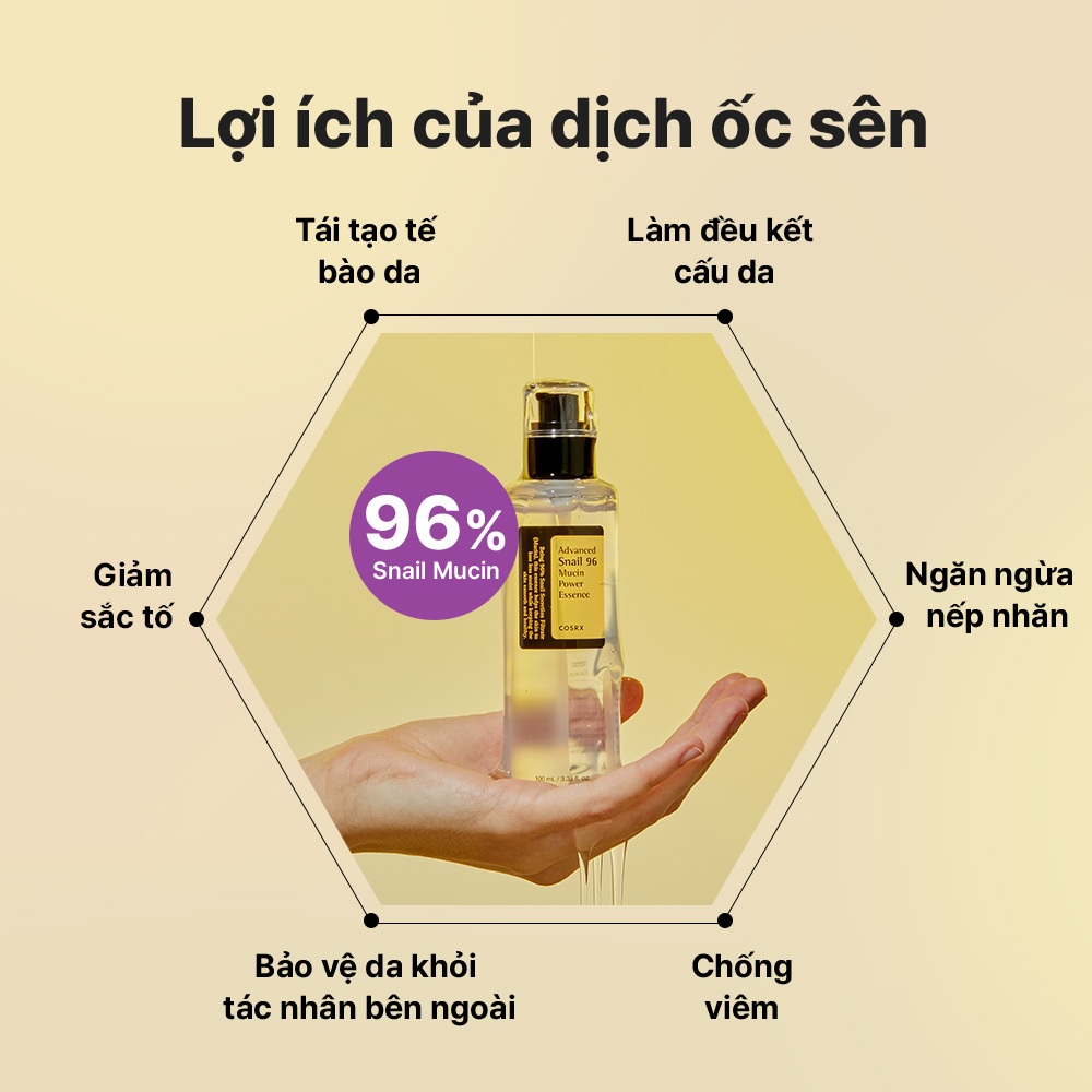 Ảnh Set serum ốc sên 96 mucin 100ml + kem dưỡng ẩm COSRX tái tạo phục hồi da chiết xuất 92% dịch ốc sên 100g 4