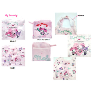 [SANRIO] Túi sinh thái đôi Túi mua sắm Túi có thể gập lại (My Melody / Kuromi / Cinnamoroll / Pochacco)
