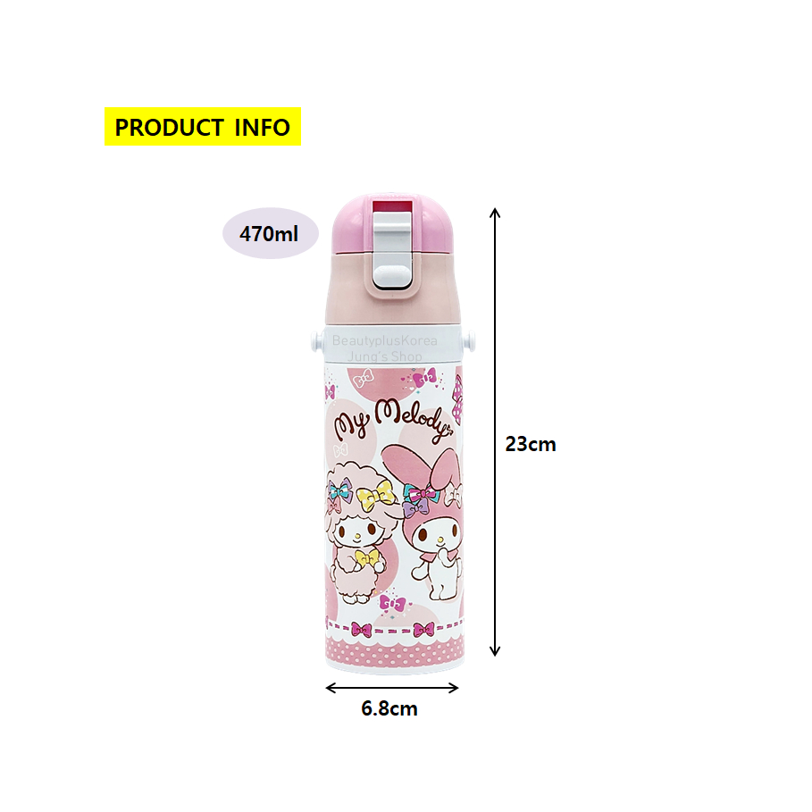 [SKATER] Bình nước giữ nhiệt không gỉ MyMelody 470ml SDC4 Tokimeki Ribbon